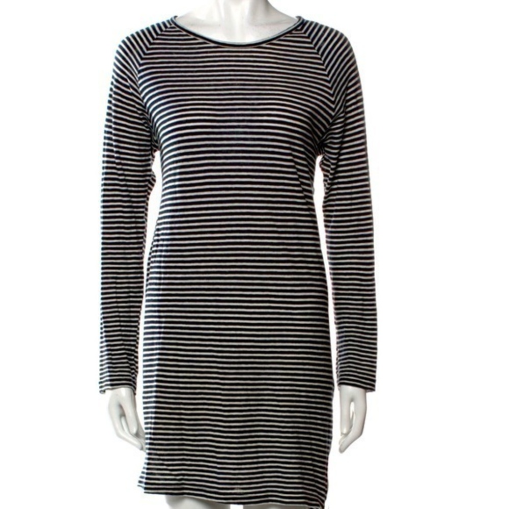Harvey Faircloth Casual Striped Nautical Blue White summer Dress, sz 8